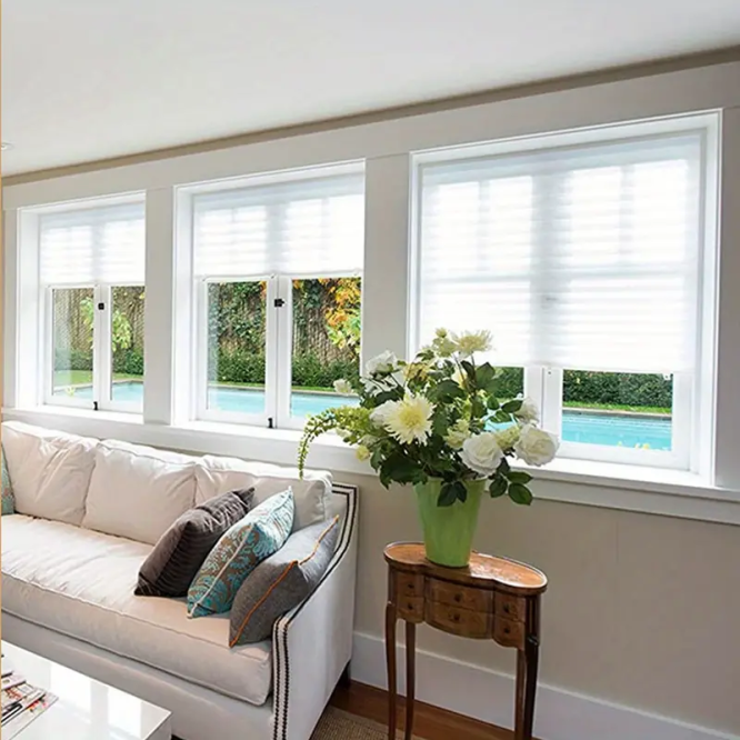 Easy-Install Cordless Pleated Shade Curtain - No Drill, Clip-On Design for Windows & Doors, for Home, Nursery, - Image 4